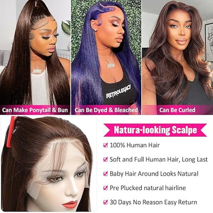 ⚡ Final Hours – Up to 57% Off🌷💥Straight HD Transparent Lace Front Wigs Human Hair